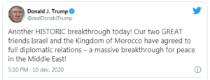 Israël-Maroc- tweet